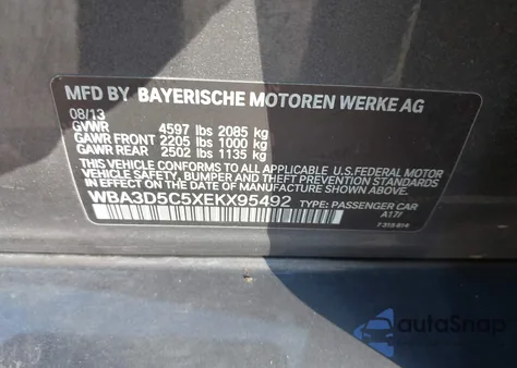 2014 BMW 328D xDrive from USA, damaged, VIN WBA3D5C5XEKX95492